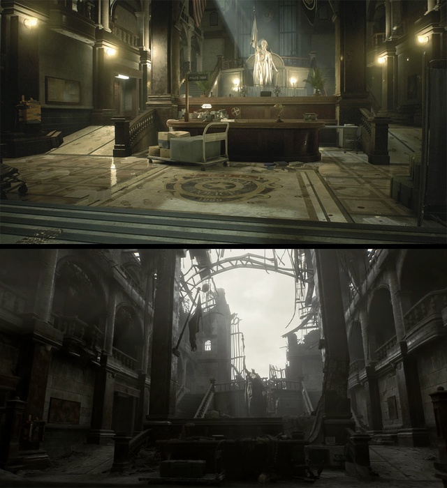 Сравнение Раккун-Сити до ядерного удара в Resident Evil 2, и п?...