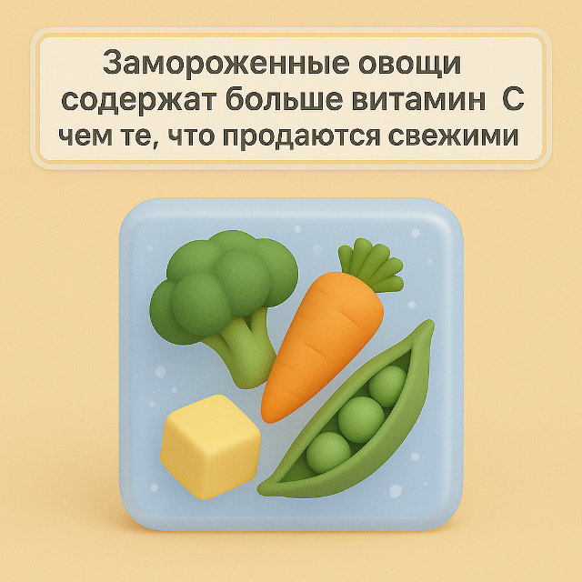 Замороженные овощи содержат больше витамина С, чем те, ...
