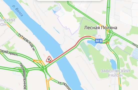Юбилейный мост ,пробка большая в сторону Брагино. Пере?...