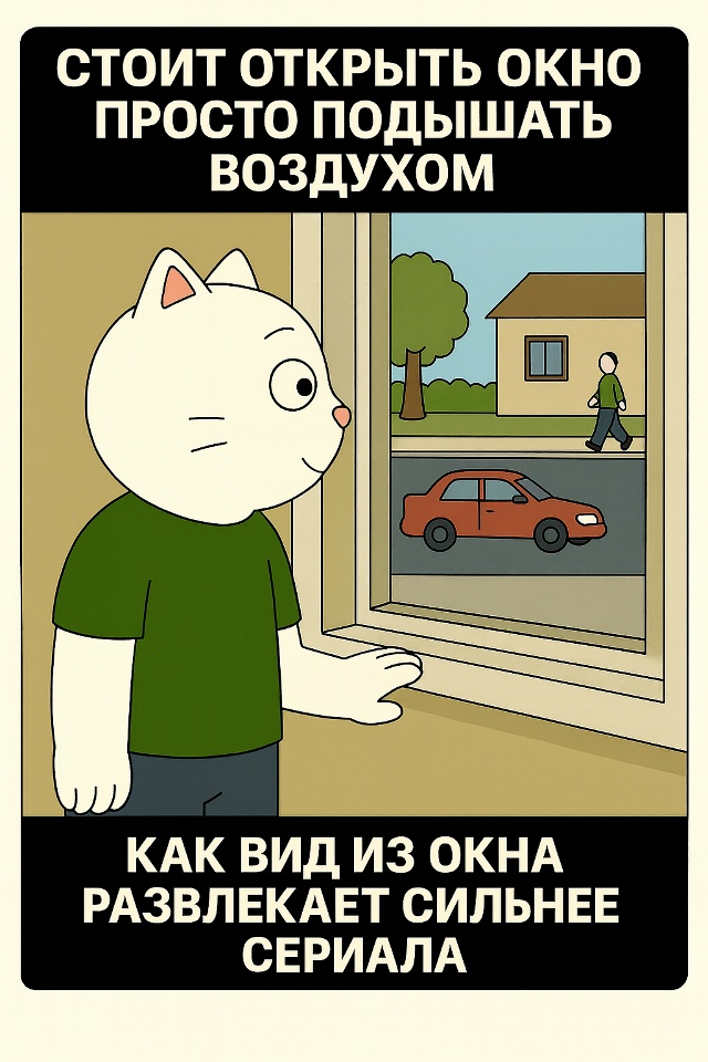 Стоит открыть окно просто подышать воздухом,
как вдруг...