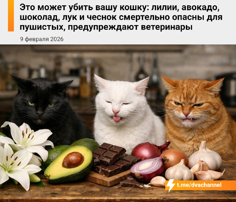 ❗️Ветеринары предупредили, что лилии, авокадо, шоколад, лук и чеснок могут убить вашу кошку
🟠Лепест
