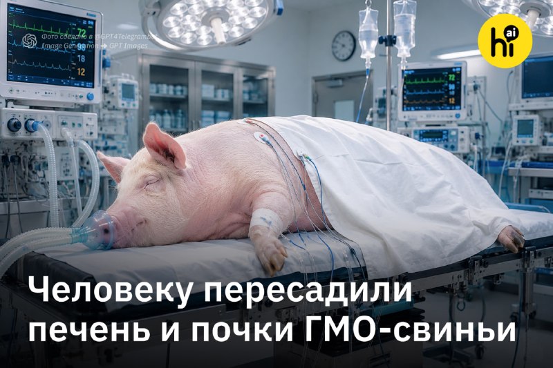 🐷 В Китае человеку впервые пересадили сразу три органа от свиньи
Здоровую печень 53-летнего мужчины