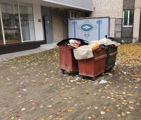 Как стояли грязные дырявые мусорные баки у домов, прям?...