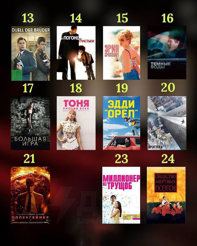 Подъехала большая подборка фильмов, которые помогут поверить в себя и вдохновят, когда всё идёт не т