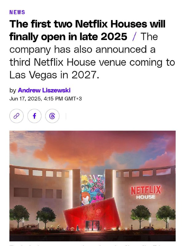 Netflix запускает свои диснейленды. Первый развлекательный центр площадью более 9000 м² откроется в