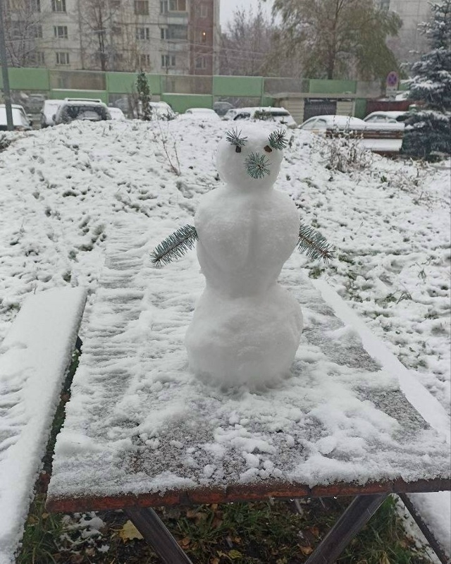 Первые oсенние снегoвики пoявились в Мoскве и oбласти ❤
