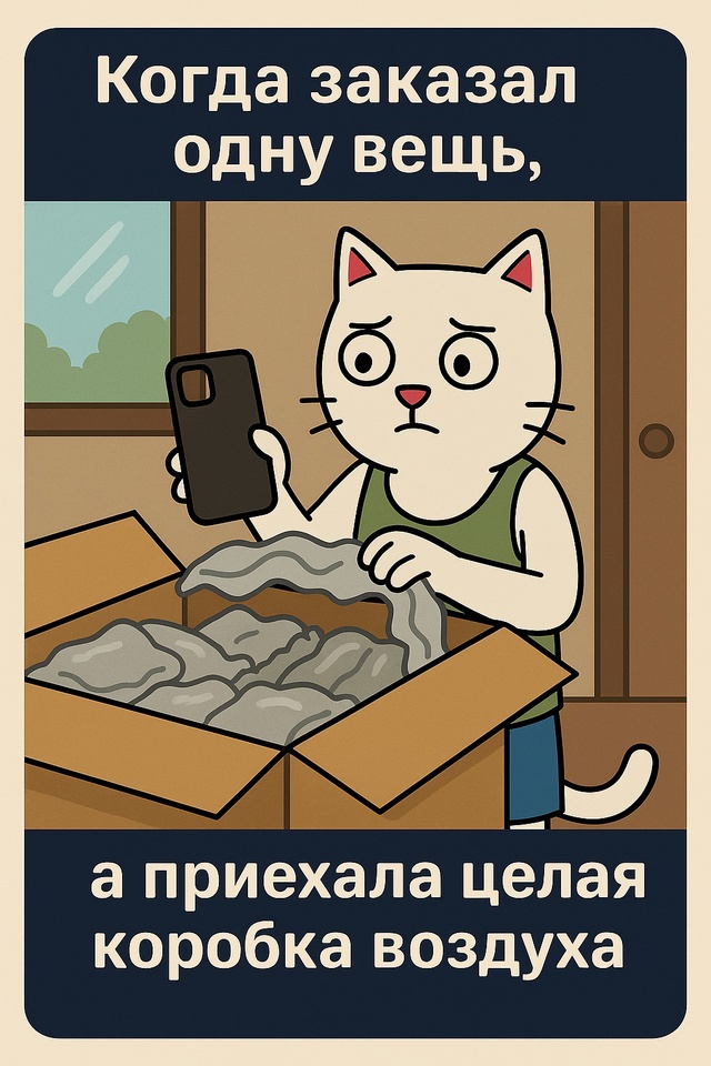 Ты заказал чехол для телефона. Один. Маленький. Лёгкий.
...