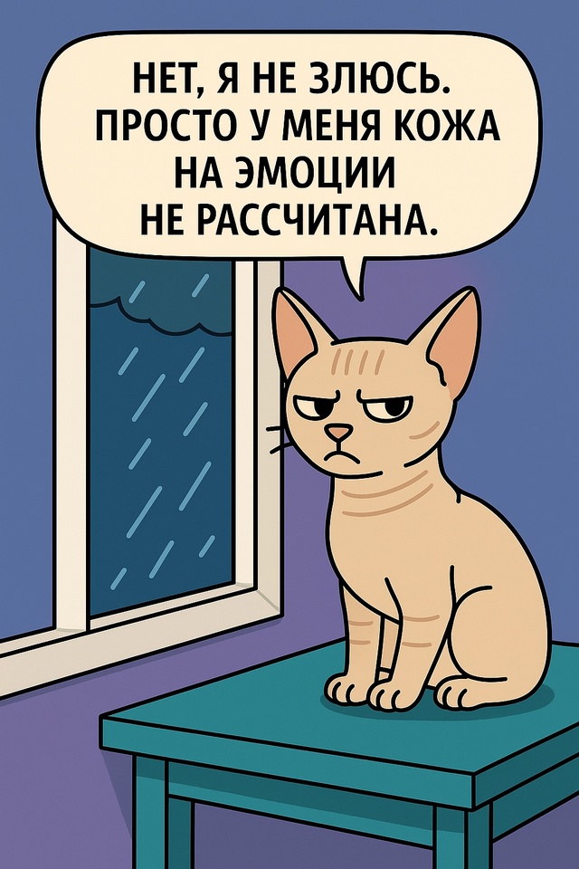 Когда ты сфинкс, и твоё лицо всегда выражает глубокое р...