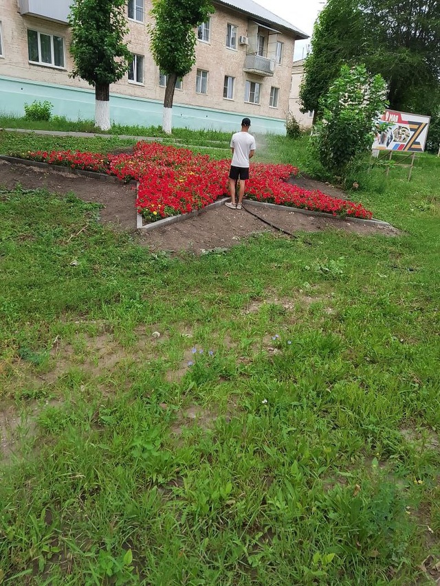 💧 Специалисты благоустройства осуществляют полив в ц...