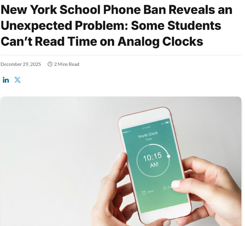 Зумеры абсолютно не умеют определять время по механическим часам.
Нью-йоркский университет запрети