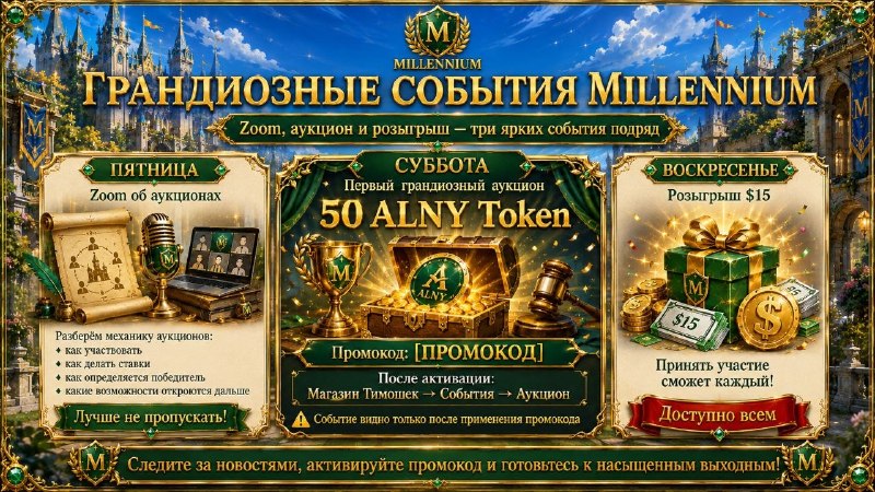 #Millennium
🔥 Готовьтесь — Millennium выходит на новый уровень событий!
На этой неделе нас ждут ср