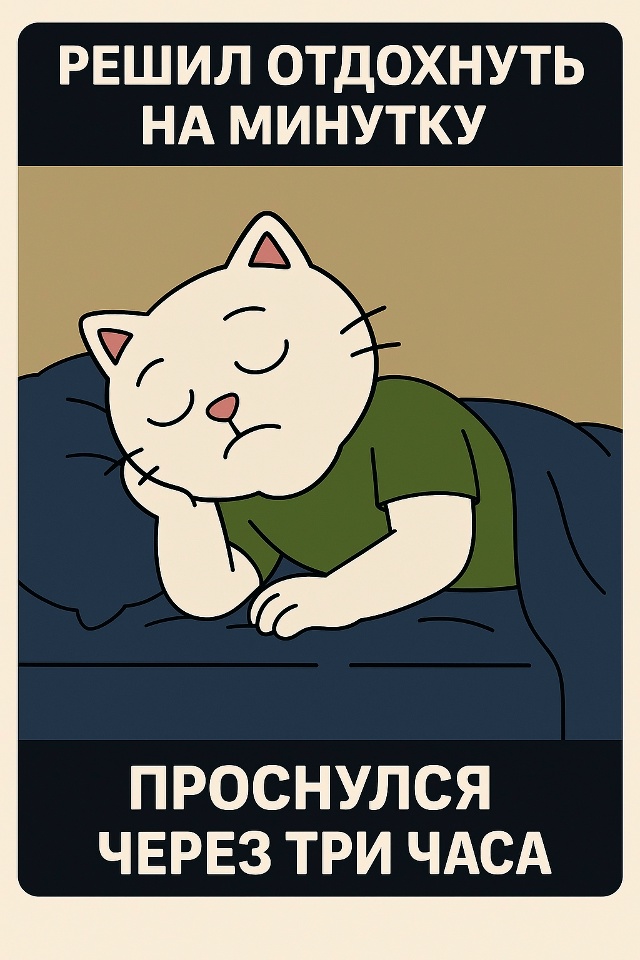 Думал прилечь всего на пару минут, чтобы немного перед?...
