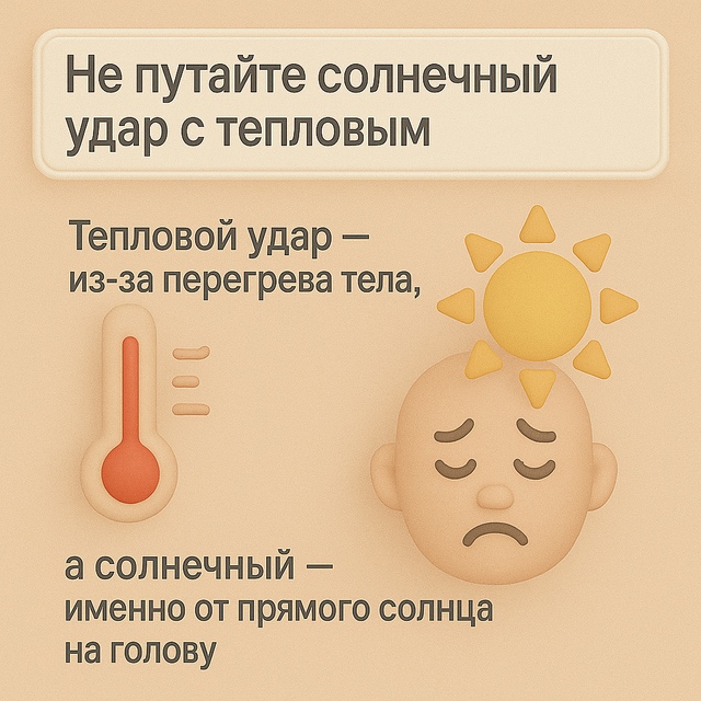 Не путайте солнечный удар с тепловым.
Тепловой — возн?...