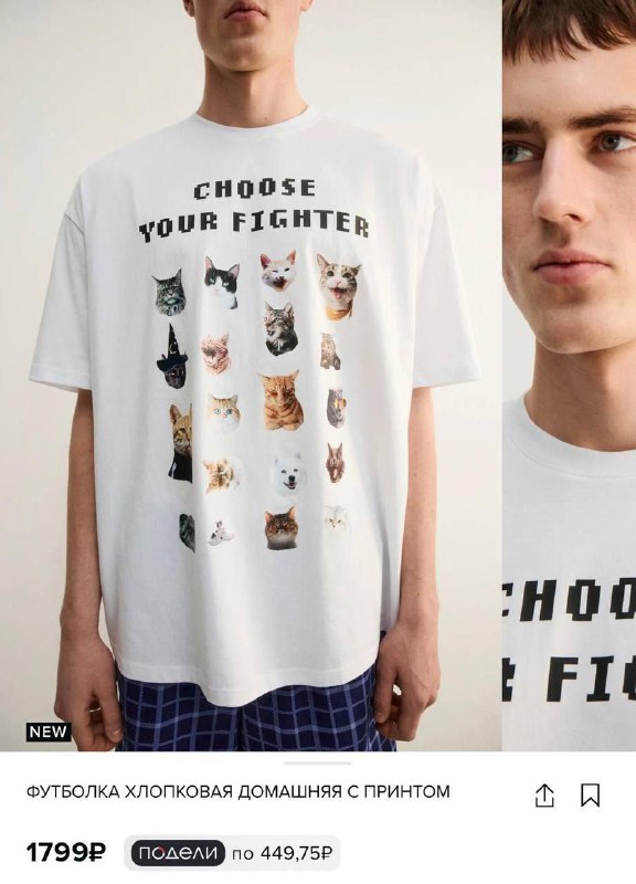 О, в Befree нашли футболку, которая предлагает выбрать своё кошачье настроение на день.
Сонный рыжи