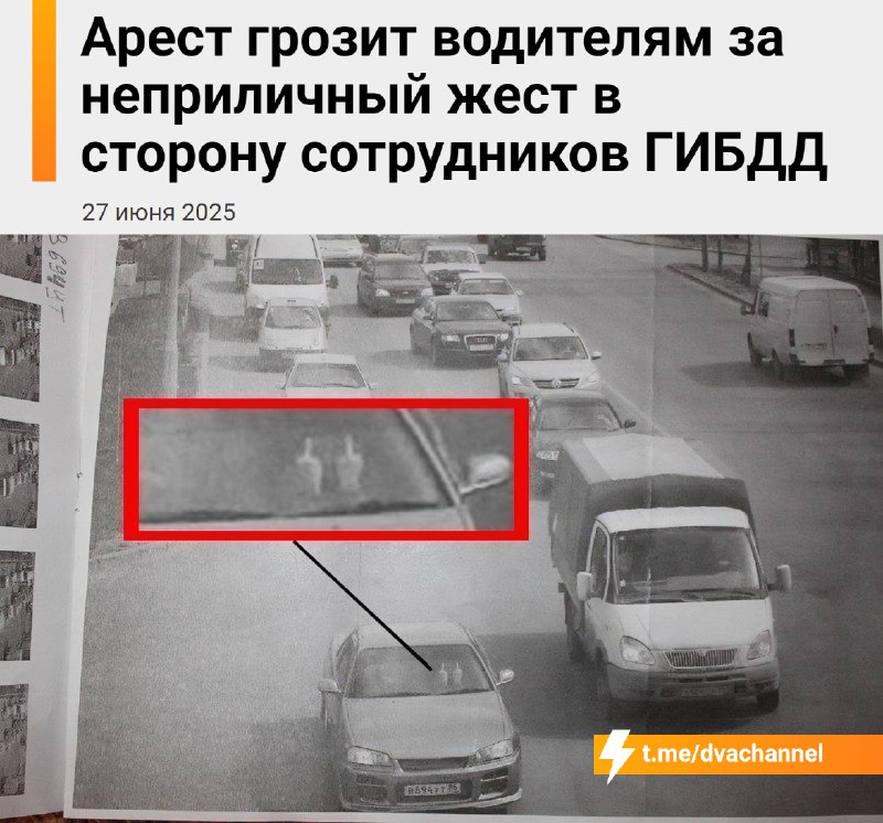 Россиян будут сажать на 15 суток за показ среднего пальца в сторону дорожной камеры
Демонстрация «ф