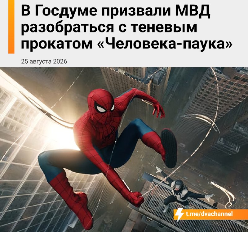 ‼️В Госдуме призвали МВД разобраться с теневым прокатом «Человека-паука»
В комитете по культуре счи
