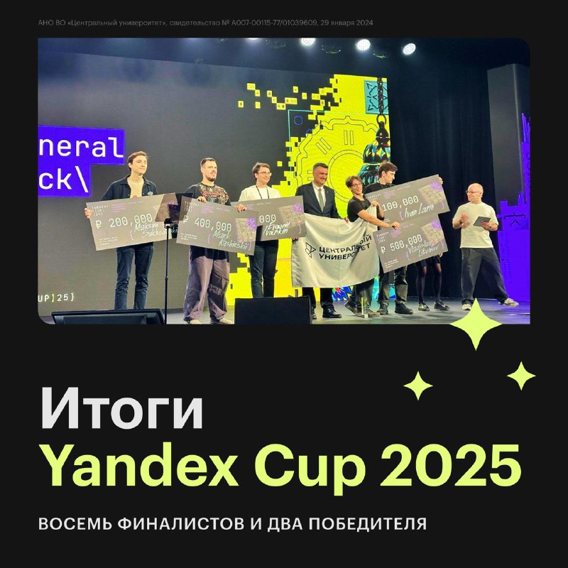 Победы студентов Центрального университета на международном чемпионате Yandex Cup 2025 в Турции 🏆
6