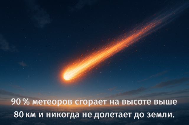 🌠 Около 90% метеоров сгорает в атмосфере
на высоте выше...