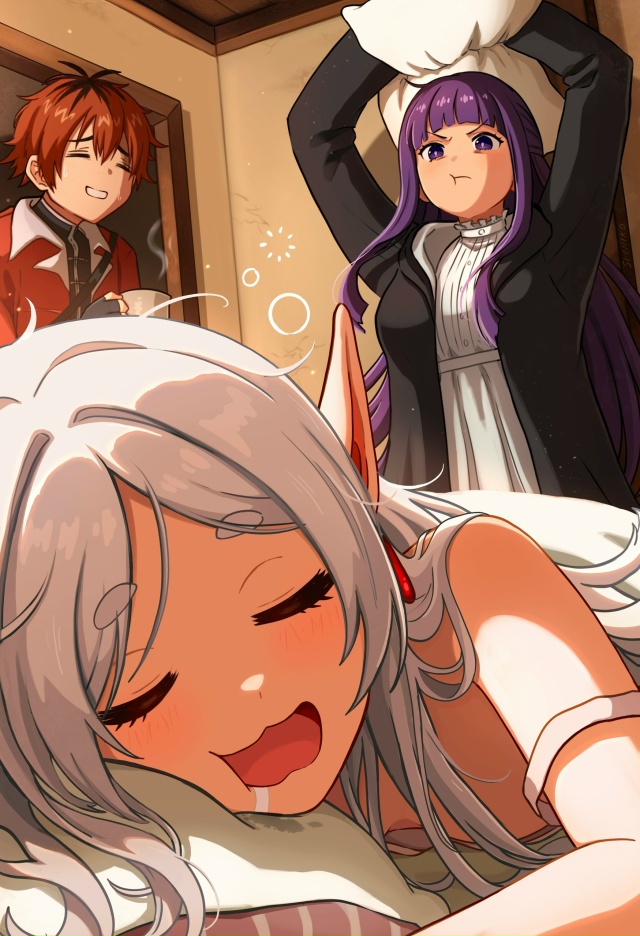 😭 Suo нарисовал утро понедельника, придется вставать~
#...