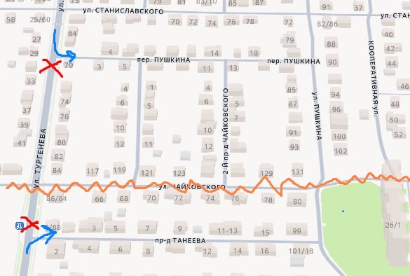 ⚡ Перерыли улицу Тургенева
На пересечении с улицей Ча...