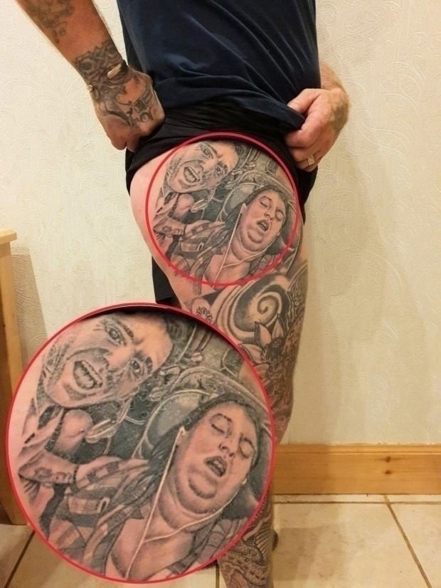 Мужик сделал тату с неудачным фото жены...Больше его ни?...