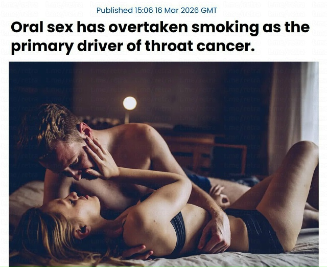 😅Оральный секс стал одной из главных причин рака горл...