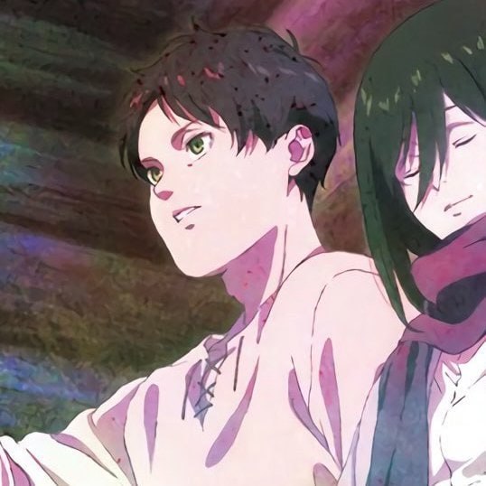 ⚡️Новая официальная иллюстрация Эрена и Микасы из «Атаки титанов»