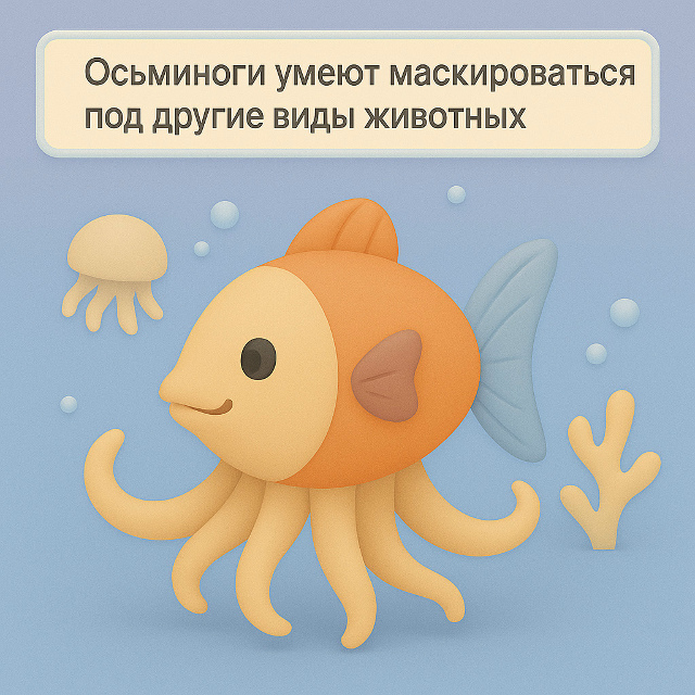 Осьминоги — мастера маскировки ?✨
Некоторые виды ос...