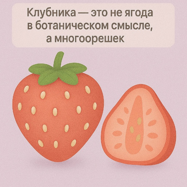🍓 Не ягода, а многоорешек
Клубника с ботанической точ...