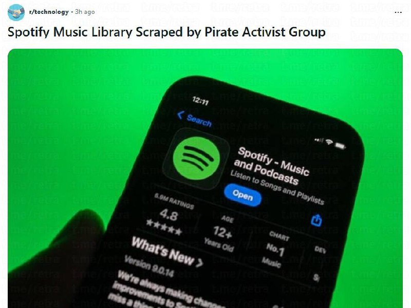 Пираты смогли скачать со Spotify все песни — теперь в открытом доступе оказалось 86 миллионов треков