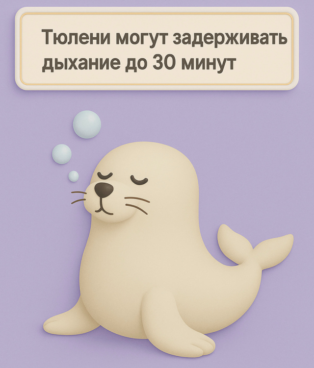 Тюлени могут не дышать до получаса ??
Тюлени облада?...