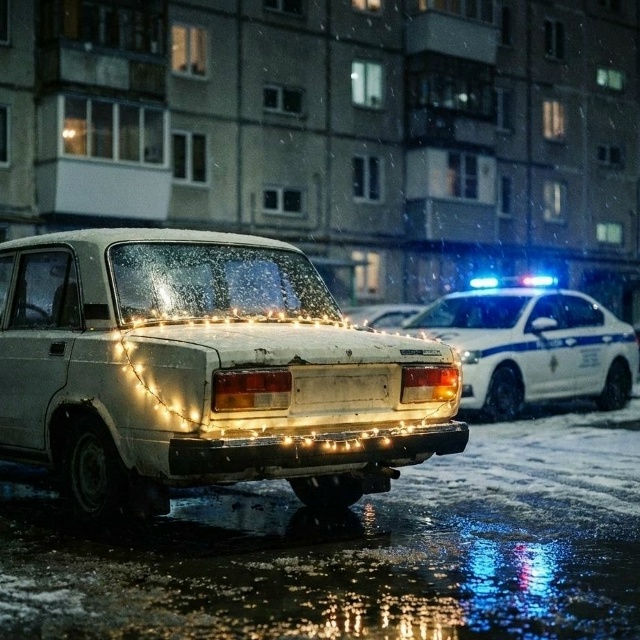 Украшать машины гирляндами напрямую не запрещено, одн?...