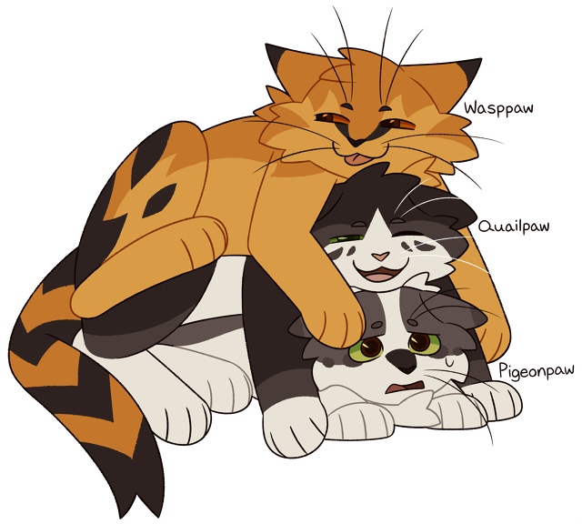 Pigeonpaw, Quailpaw, and Wasppaw
© LemnnShark0
#KV_ZZ_ART