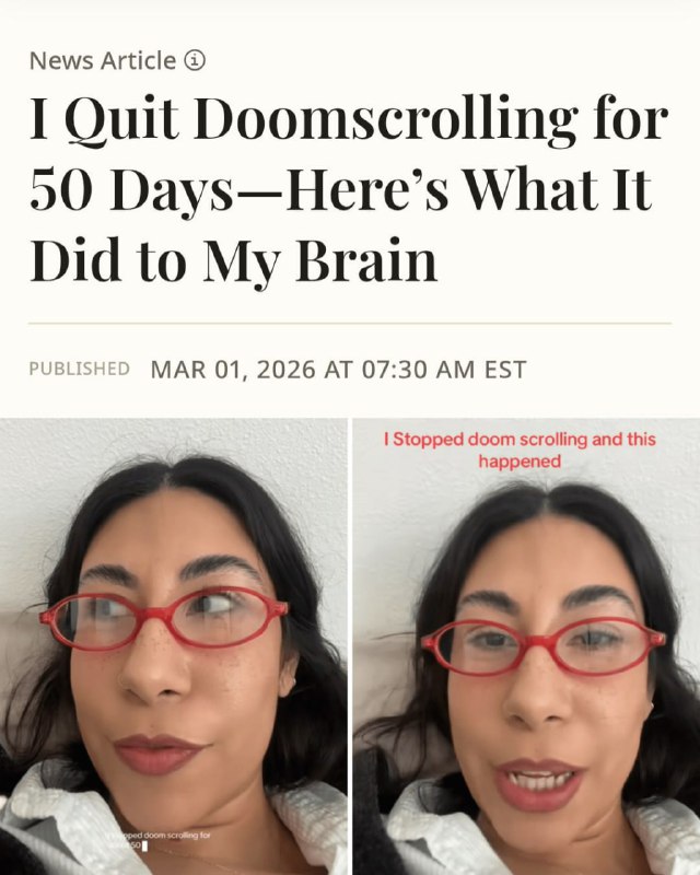 Девушка отказалась от рилсов на 50 дней — и говорит, что её мозг буквально перезагрузился
До этого