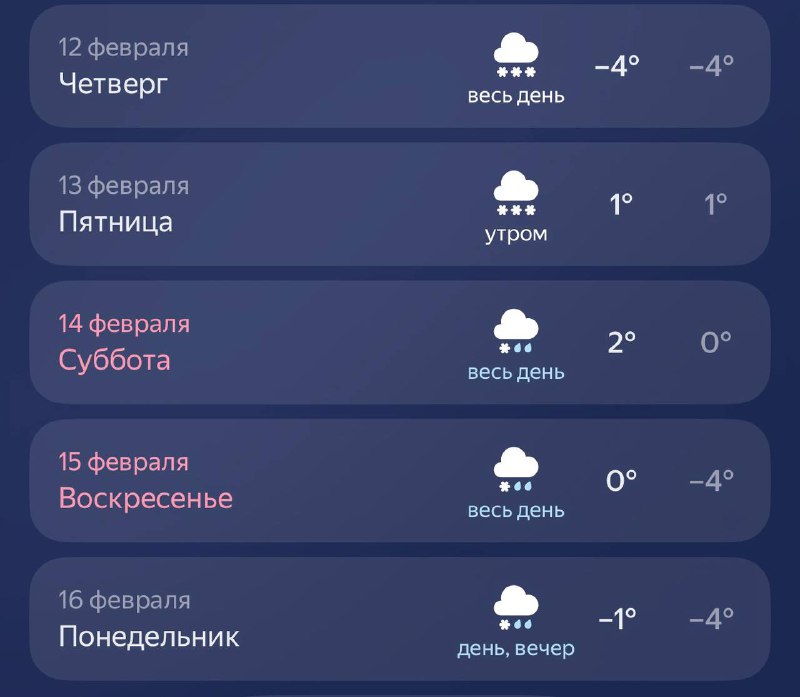 🌡️ Период экстремальных морозов в Москве подходит к концу
Ко Дню всех влюблённых ожидается потеплен