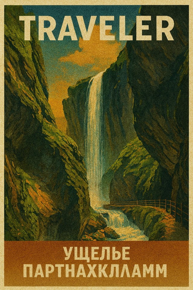 🌍 Ущелье Партнахкламм, Германия
Живописное ущелье, г?...