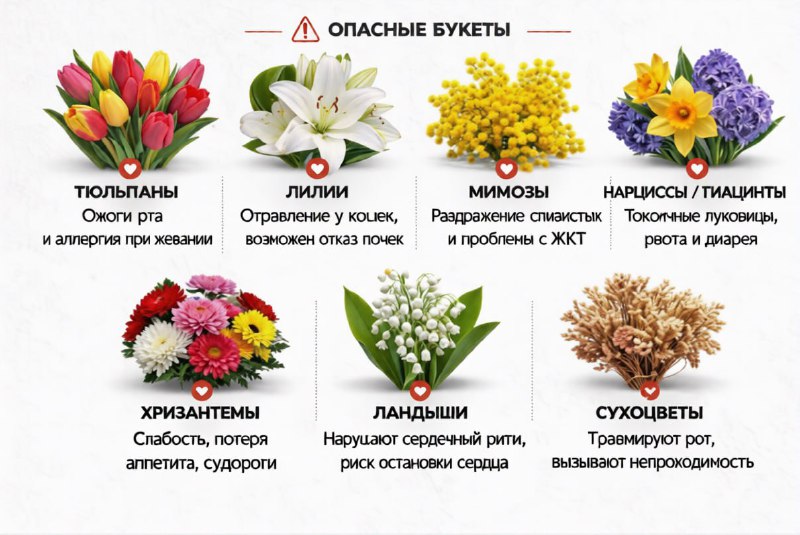 😰 Подаренные на 8 Марта цветы могут быть опасны для кошек, предупреждают ветеринары
Праздничные бук