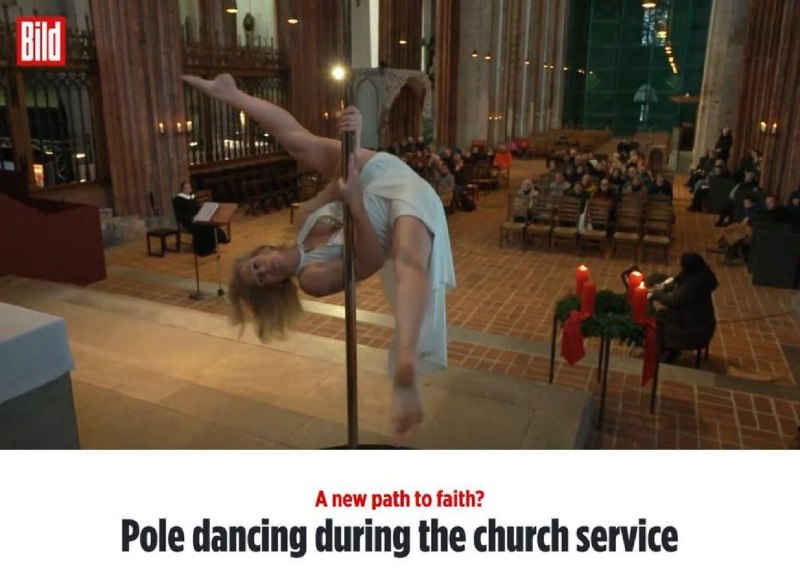 Танцы на шесте во время церковной службы стали набирать популярность в Германии.
Богоугодно