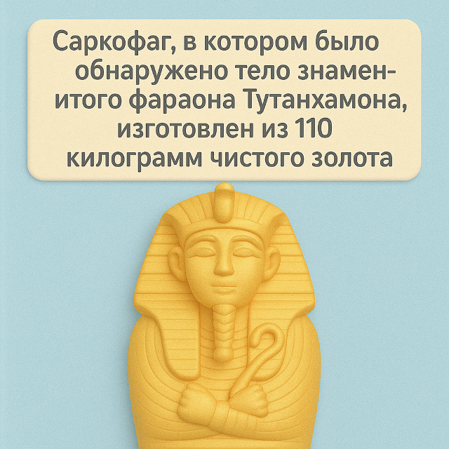 ⚱️ Золотой покой фараона
Саркофаг Тутанхамона пораж?...