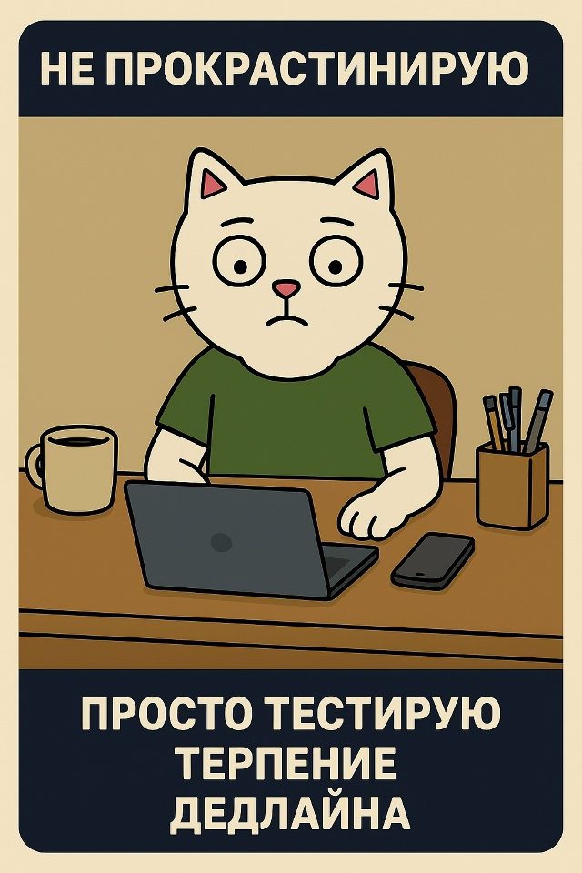 Он сидит за столом, перед ним — открытый ноутбук и пуст...