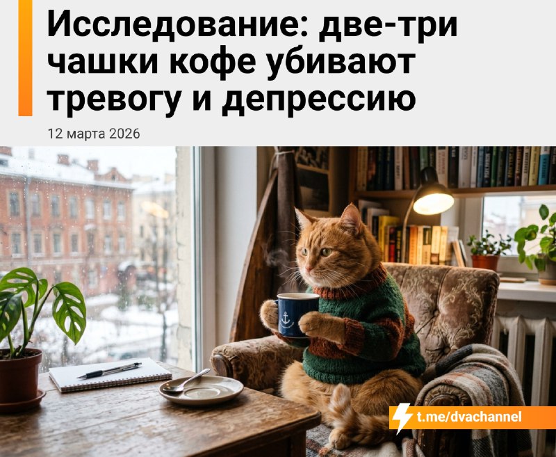 Учёные выяснили, что 2-3 чашки кофе в день отлично убивают тревогу и депрессию
Масштабный экспериме