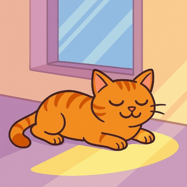 Кошки умеют «запоминать» место, где лежит солнечное пя...