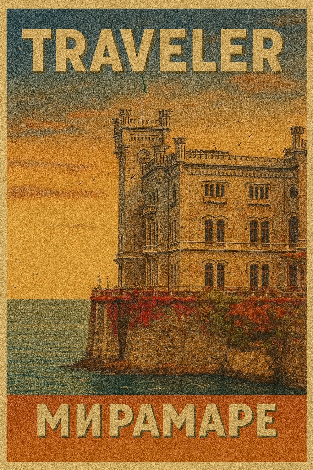 🌍 Мирамаре — замок, который словно парит над водой.
Б?...