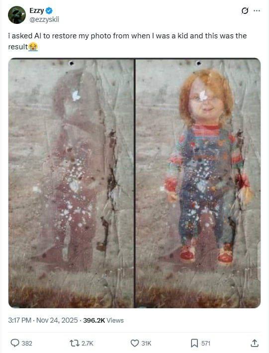 Твиттерский попросил ИИ восстановить его старую фотку — получилось лучше оригинала
