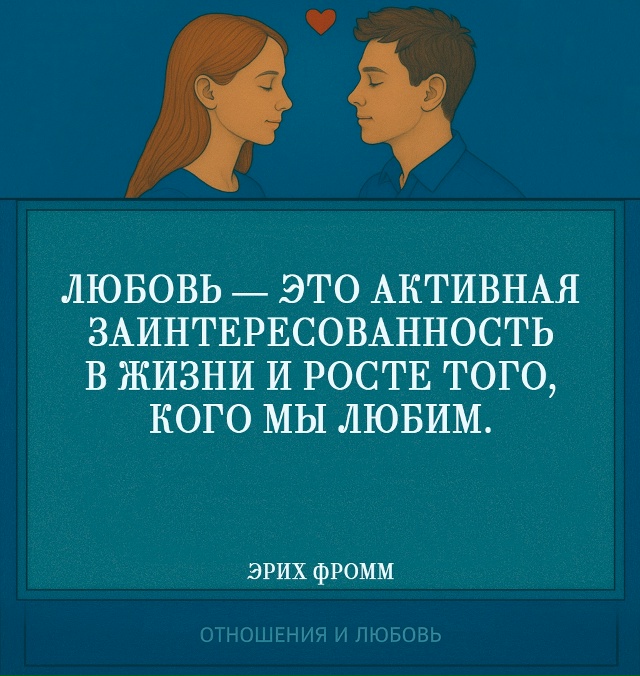 Фромм называет любовью не вспышку чувства, а зрелую пр?...