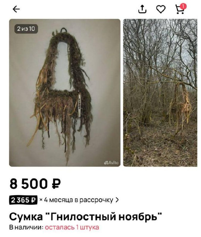 В интернете продают самую стильную сумку осени — «Гнилостный ноябрь».
Единственный экземпляр, полн