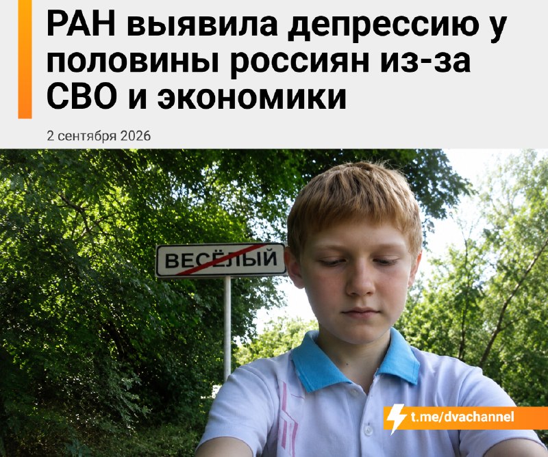 ❗️Россияне массово впали в депрессию из-за СВО и экономики, сообщил Институт психологии РАН
По данн