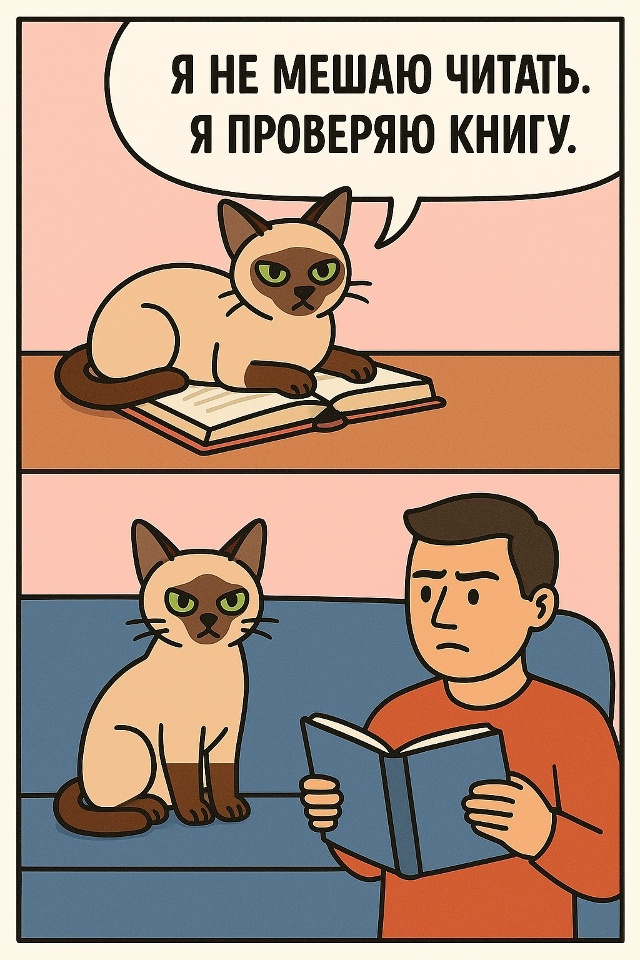 Я не мешаю тебе читать… я проверяю, нет ли в книге спря?...