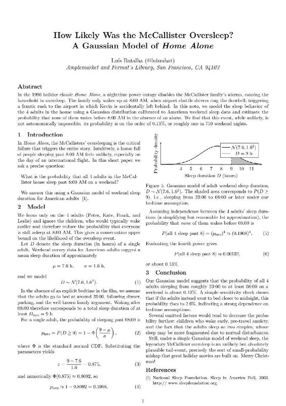 Кевина из «Одного дома» забыли не случайно.
Физик-киноман подсчитал, что вероятность всей семье од