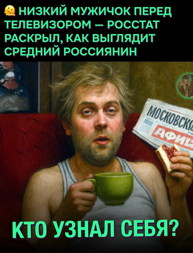 🧐 Росстат показал портрет типичного россиянина — муж...